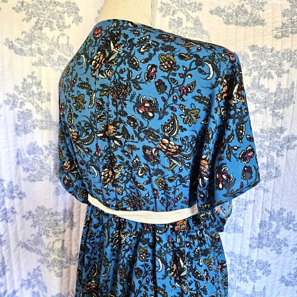 Sz S to M Kimono Sleeve Wrap Dress Blue NEW - Picture 5 of 10